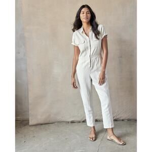Outerknown S.E.A. Sea Jumpsuit Organic Cotton Linen Natural Size Medium NWT